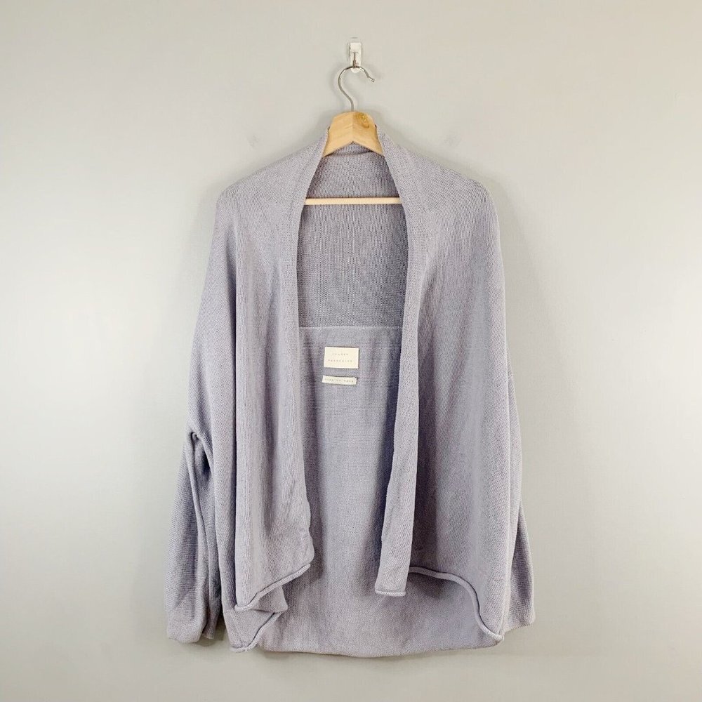Lauren Manoogian Slouch Cardigan Sweater Spa Blue 1 Small S Organic Cotton Top